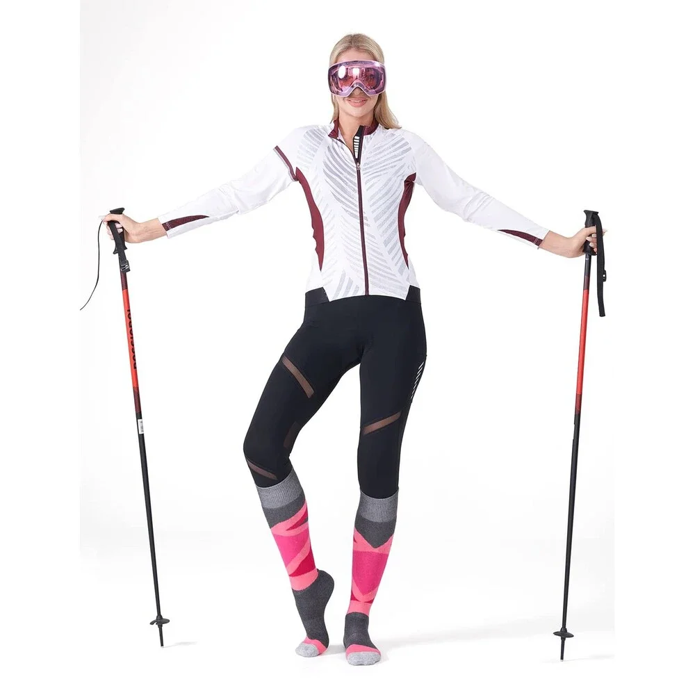 CS Women's Rose Purple CELERSPORT 2 Pack Merino Wool Ski Socks Full Cushion S